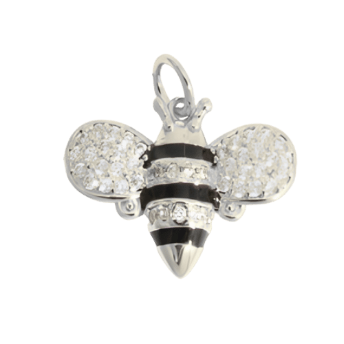 Köves méhecske charm – Ezüst