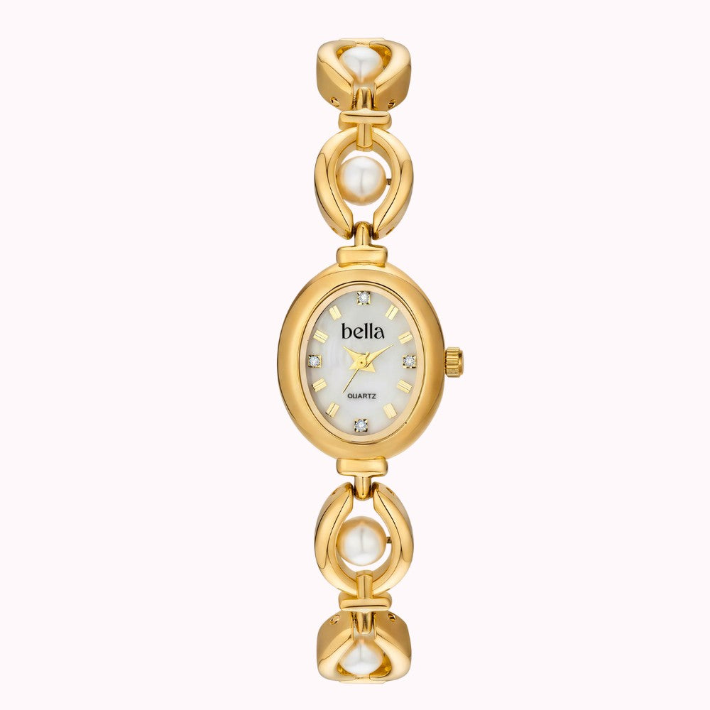 Bella Amalfi - Arany színű gyöngyös női vintage óra