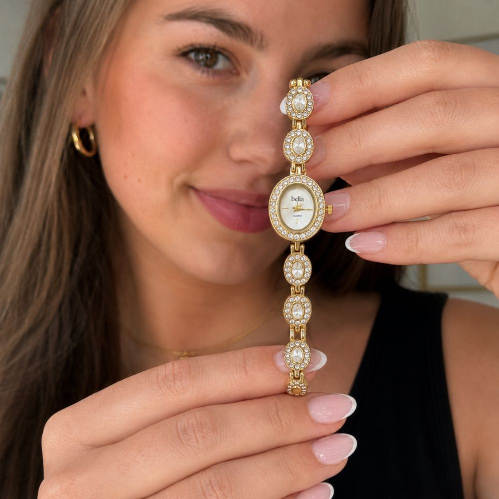 Bella Monaco - Cirkónia köves vintage óra 22mm