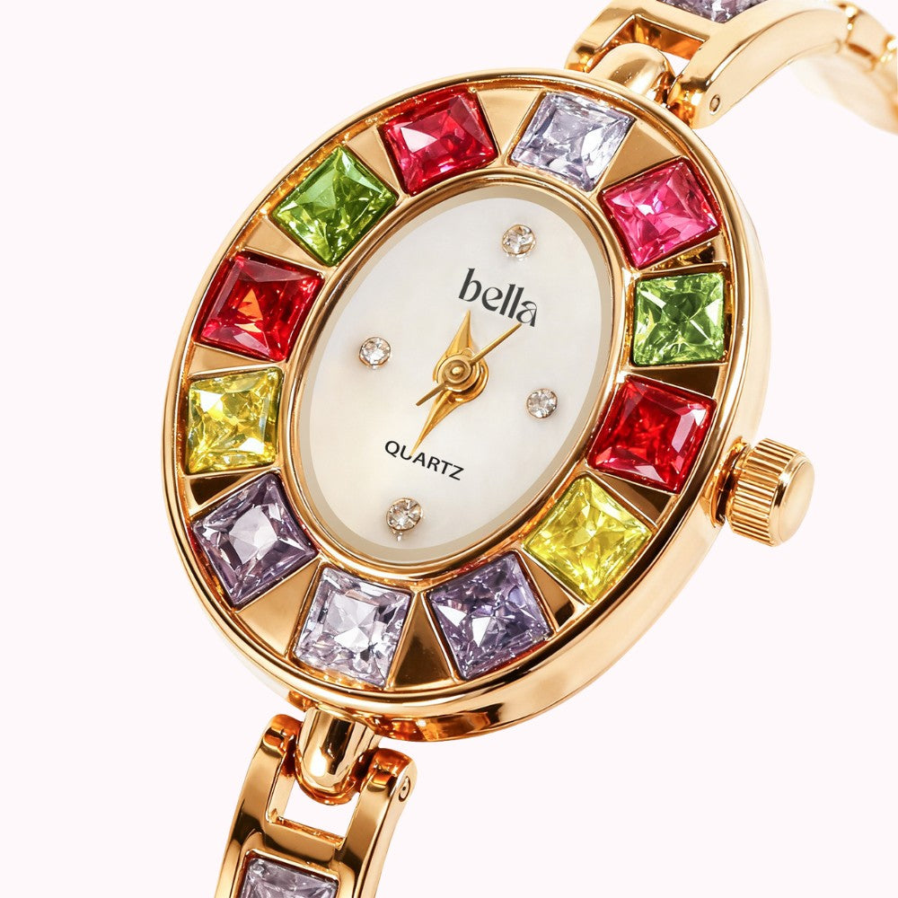 Bella Barcelona - Színes köves vintage óra