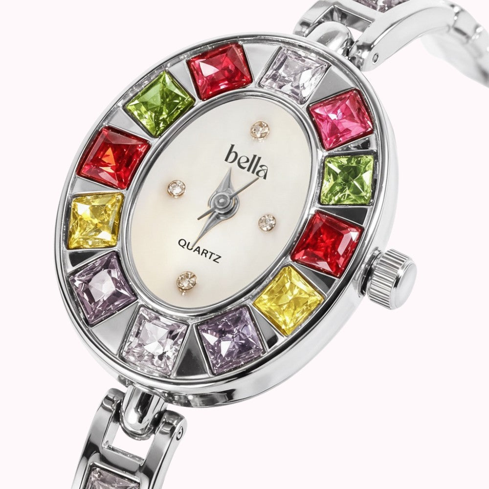 Bella Barcelona - Színes köves vintage óra