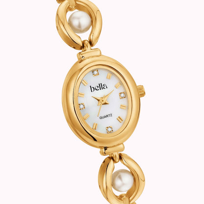 Bella Amalfi - Arany színű gyöngyös női vintage óra