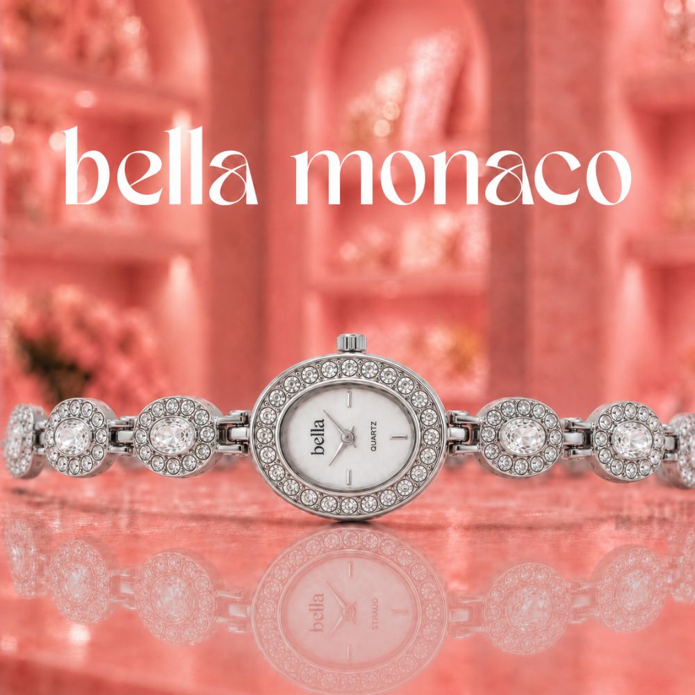Bella Monaco - Cirkónia köves vintage óra 22mm