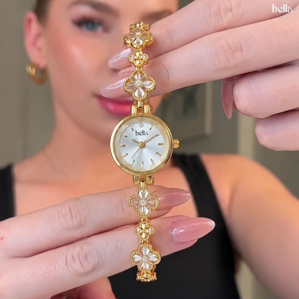 Bella Paris - Virágmintás elegáns karóra 24mm