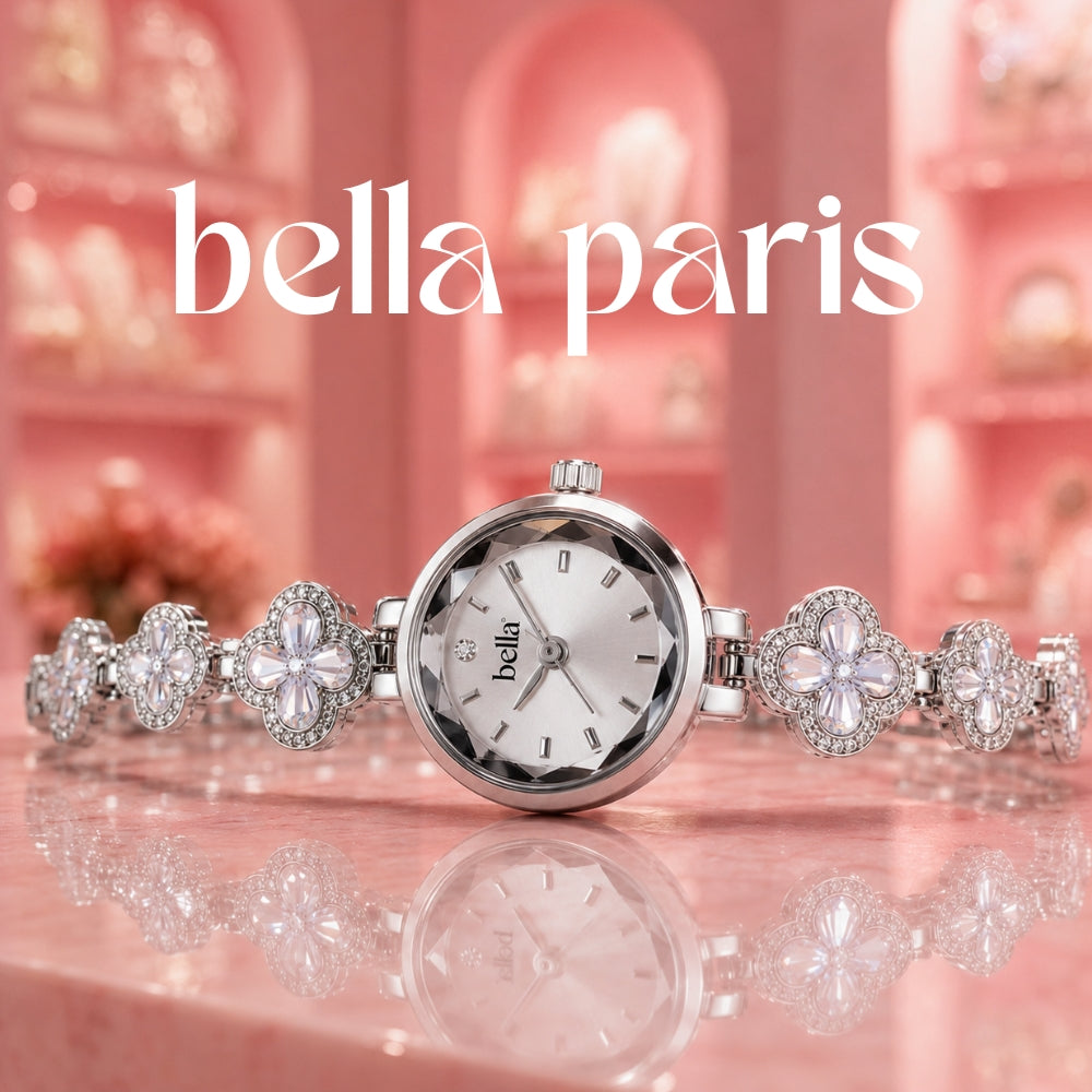 Bella Paris - Virágmintás elegáns karóra 24mm