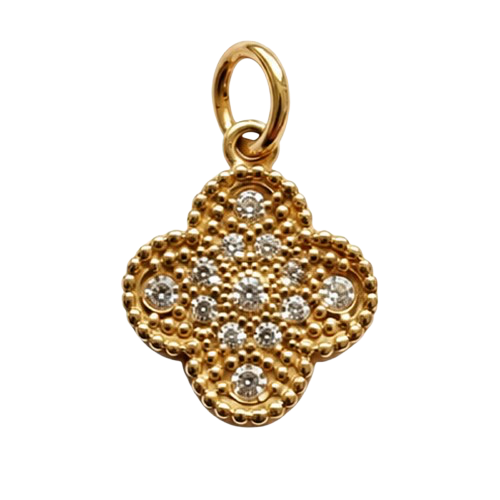 Négylevelű virág charm – Arany