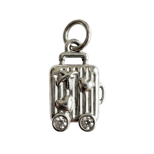 Bőrönd charm – Ezüst