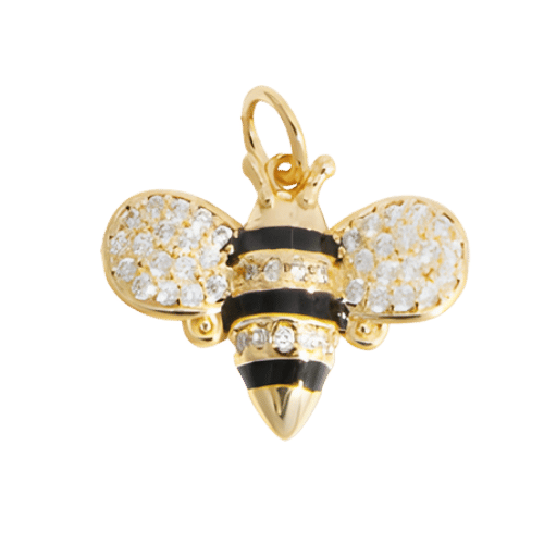 Köves méhecske charm – Arany
