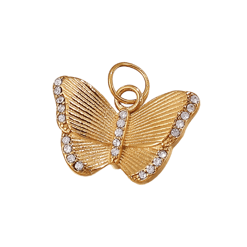 Köves pillangó charm – Arany