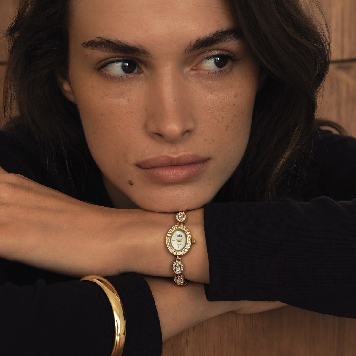 Bella Monaco - Cirkónia köves vintage óra 22mm